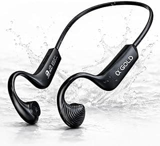 Fone de ouvido esportivo open ear Q Gold preto, resistente à água, para esportes