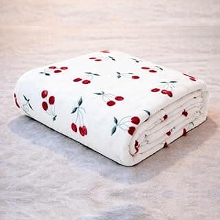 Manta Cobertor Casal Queen Cama Decorativa Cerejas Poliéster Macio Antialérgico Inverno (Casal Padrão)