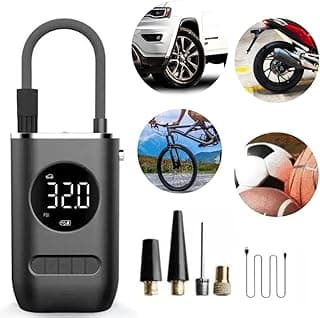 Compressor de Ar Portátil e Digital com Display e LED - Inflador para Carro, Moto, Bicicleta e Bolas Esportivas
