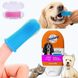 Kit de higiene bucal para animais de estimação com escova de dente e pasta dental