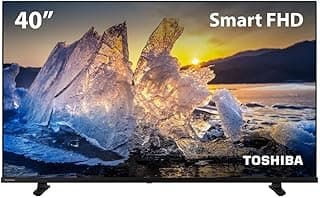Smart TV Toshiba 40 polegadas Full HD exibindo paisagem congelada