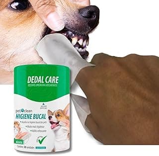 Pacote de dedeiras umedecidas Dedal Care Higiene Bucal para Cães e Gatos Pet Clean com 30 unidades sabor menta