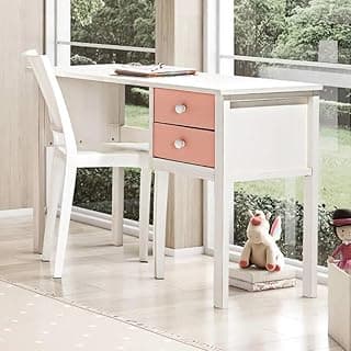 Escrivaninha Infantil Club House Sweet com 2 Gavetas Casatema Branco/rosa