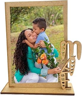 Kit 30 Porta Retratos 10x15 MDF Coração Dia das Mães