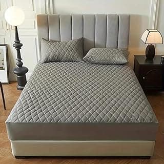Capa Protetora Impermeável Matelada Colchão Box Casal Queen Com Elastico Cinza