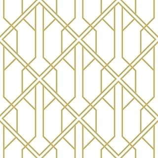 Quadro decorativo art deco geométrico vintage branco e dourado 50x50cm