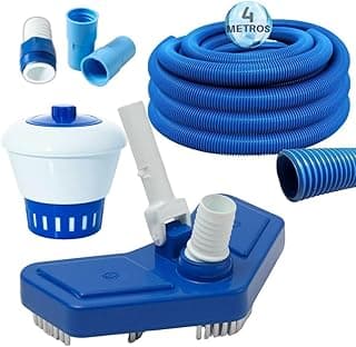 Kit completo para limpeza de piscinas com aspirador clorador de 4 metros