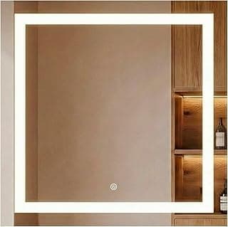 Espelho LED Quadrado 80x80 Luz Neutra 4000K Touch Bivolt