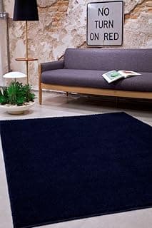 Tapete Quadrado 1,00 X 1,00 Classic Toque Macio Sala Quarto 100% Antiderrapante Oasis -MARINHO