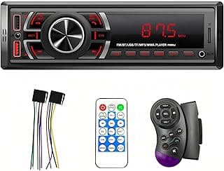 FINYQBET Central Multimídia Automotivo com tela LED, controle remoto e chicote de fiação