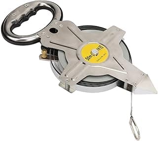 Fafeicy Fita Métrica 50M de Aço Inoxidável, Ferramenta Métrica Retrátil de Levantamento de Construção para Engenharia, Construção, Aceitação de Móveis, Medição