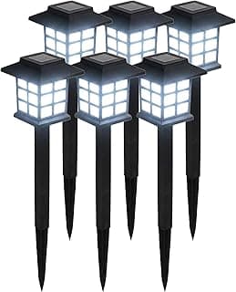 Kit 6 Luminárias Solares de Jardim LED Branco Frio À Prova D'água