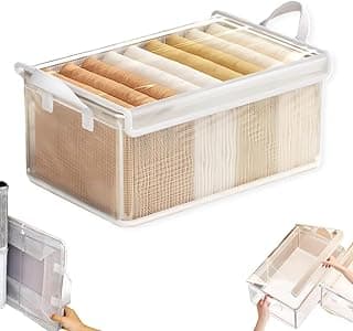 Kit de 4 caixas organizadoras transparentes com tampa e alças, ideais para closet, guarda-roupa e lavanderia