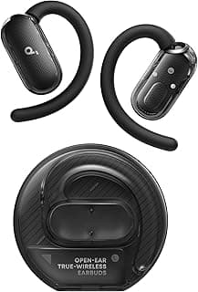 Fones de ouvido Bluetooth 5.4 soundcore V40i da Anker, abertos, design cristalino, pretos