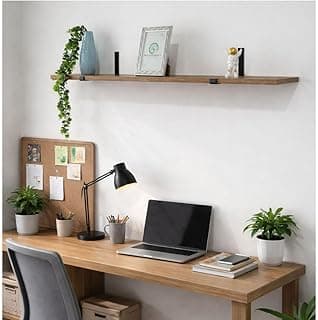 Prateleira Rústica Industrial 1mtx20cm em MDF Amadeirado Louro Freijó com Suporte Mão Francesa Preta – Prateleira de Parede Decorativa para Sala, Cozinha, Quarto e Escritório