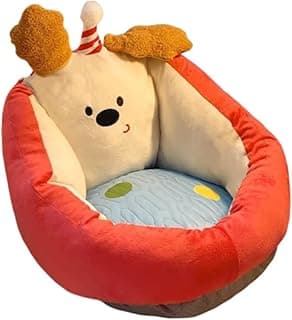 Poltrona Kawaii com Almofada, Sofá de Chão Moderno e Macio para Leitura Infantil, Sofá Individual para Quarto e Sala de Estar, 50x50cm, Vermelho