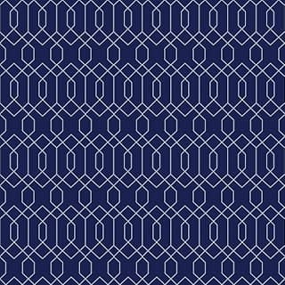 Quadro decorativo azul e branco com estampa geométrica de hexágonos