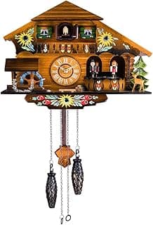 Relógio de parede estilo floresta negra com cuco e pêndulo, chalé, decoração de casa