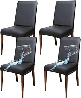 Kit 4 Capas de Cadeira 100% Impermeável Encaixe Perfeito (Preta)