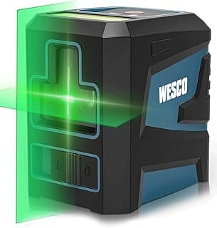 Nível a laser WESCO de linha cruzada, verde, 80 m, modo manual e autonivelante, proteção IP54