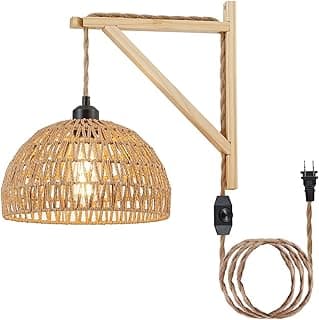 Luminária de parede pendurada tecida à mão em vime KAMTAT