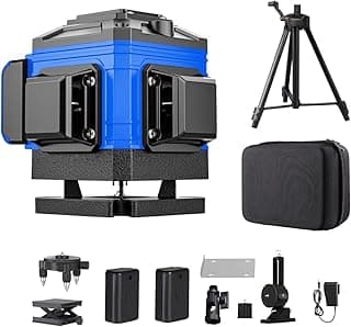 Kit de nível a laser 12 linhas verde autonivelante 360 graus azul com tripé e baterias
