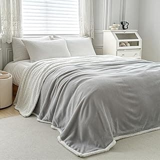 Cobertor King Everest Dupla Face Manta Flannel Sherpa Lã de Carneiro- Gray