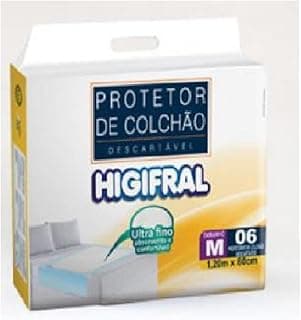 Kit com 8 protetores de colchão descartáveis Higifral tamanho M