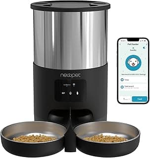 Comedouro para Cães, Comedouro para gatos, Alimentador Automático Pet, 2 Comida Elevada para Gatos, 5L