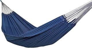 Rede de Dormir e Descanso Casal Pérola 100% Algodão Jaguaruana. (Azul Marinho e Azul Turquesa)