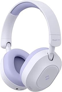Fone de Ouvido HAVIT H668BT Bluetooth com Cancelamento de Ruído Ativo Bateria 70h Dobrável Roxo