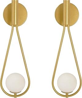 Kit 2 luminárias arandela gota tubo globo vidro hall dourado