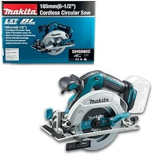 MAKITA Serra Circular a Bat 18V DHS680Z – 5000rpm Lâmina 165mm Corte 57mm a 90° 45° 50° com Disco Chave Allen e LED (S/BATERIA | S/CARREGADOR | S/MALETA)