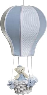 Lustre Balão Cintura Urso Azul Quarto Bebê Infantil Menino