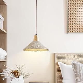 Luminária pendente de design nórdico com cúpula cinza e suporte em madeira