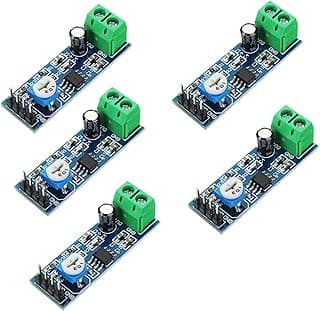 HiLetgo Módulo Amplificador de Áudio Mono Lm386, 5 Unidades 200 Vezes Amp Solo 5V-12V 10K Ajustável