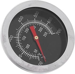 Termômetro de forno Srliya, medidor de temperatura com mostrador de 52 mm, aço inoxidável, preto e vermelho