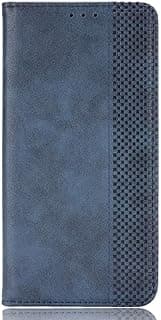 Capa Azul para Xiaomi Redmi Note 9 Pro Max, Estilo Carteira Flip com Design de Grade