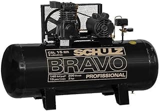 Compressor trifásico preto CSL 15BR/200 Schulz Bravo Professional