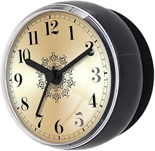 Relógio de parede Baoblaze preto e cinza com mostrador dourado, à prova d'água