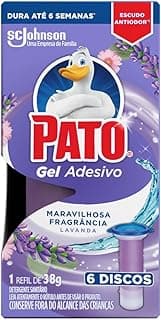 Desodorizador Sanitário Gel Adesivo Pato, 1 Refil Lavanda, 6 Discos