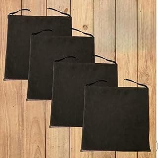 Kit de quatro almofadas pretas para assento com acabamento em veludo