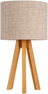 Abajur De Madeira Rustico Tripe Luminaria De Mesa Bivolt (Abajur P Cerejeira-Cupula Retro Escuro)
