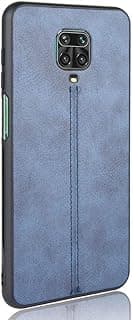 Capa protetora de couro para XIAOMI Redmi Note 9 Pro Max, cor azul, com câmera traseira visível