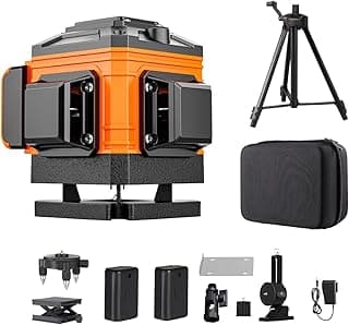 Kit de nível a laser 12 linhas verde autonivelante 360° com tripé e baterias