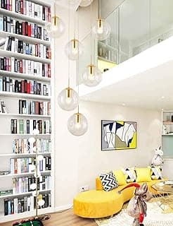 Lustre minimalista com várias luzes esféricas para sala de estar