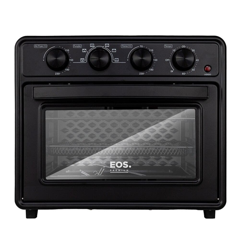 Forno Elétrico e Fritadeira Air Fryer Eos Premium All Black EAF35AP Função 2 em 1 35 Litros Preto 110V