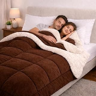 Coberdrom Cobertor Casal Queen 2,40x2,20m Dupla Face Pele Carneiro Sherpa Luxo Premium(Marom,Casal)