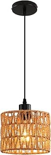 Luminária Pendente Trançada, Lustre Boho, Luminárias Pendentes De Vime Para Ilha De Cozinha, Luminária Pendente Estilo Fazenda Com Cúpula De Vime Trançado À Mão, Luminárias De Lustre Boho, Lu