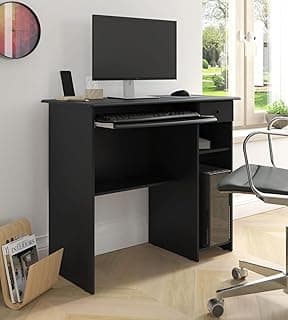 Mesa de Computador Escrivaninha Viena com Gaveta espaço para Teclado e CPU (PRETO)